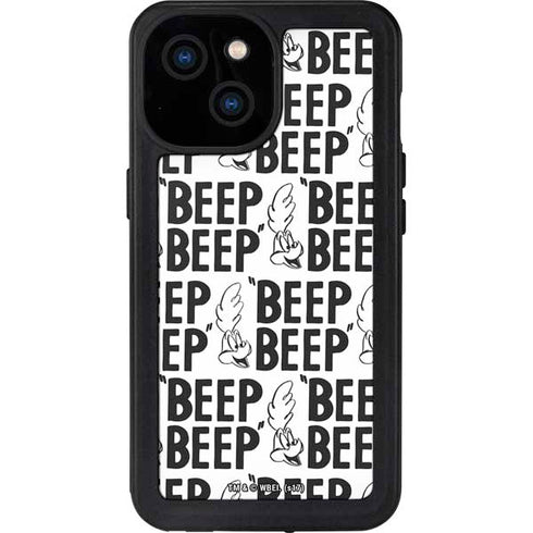 Looney Tunes Road Runner Beep Grid iPhone 15 Waterproof Case